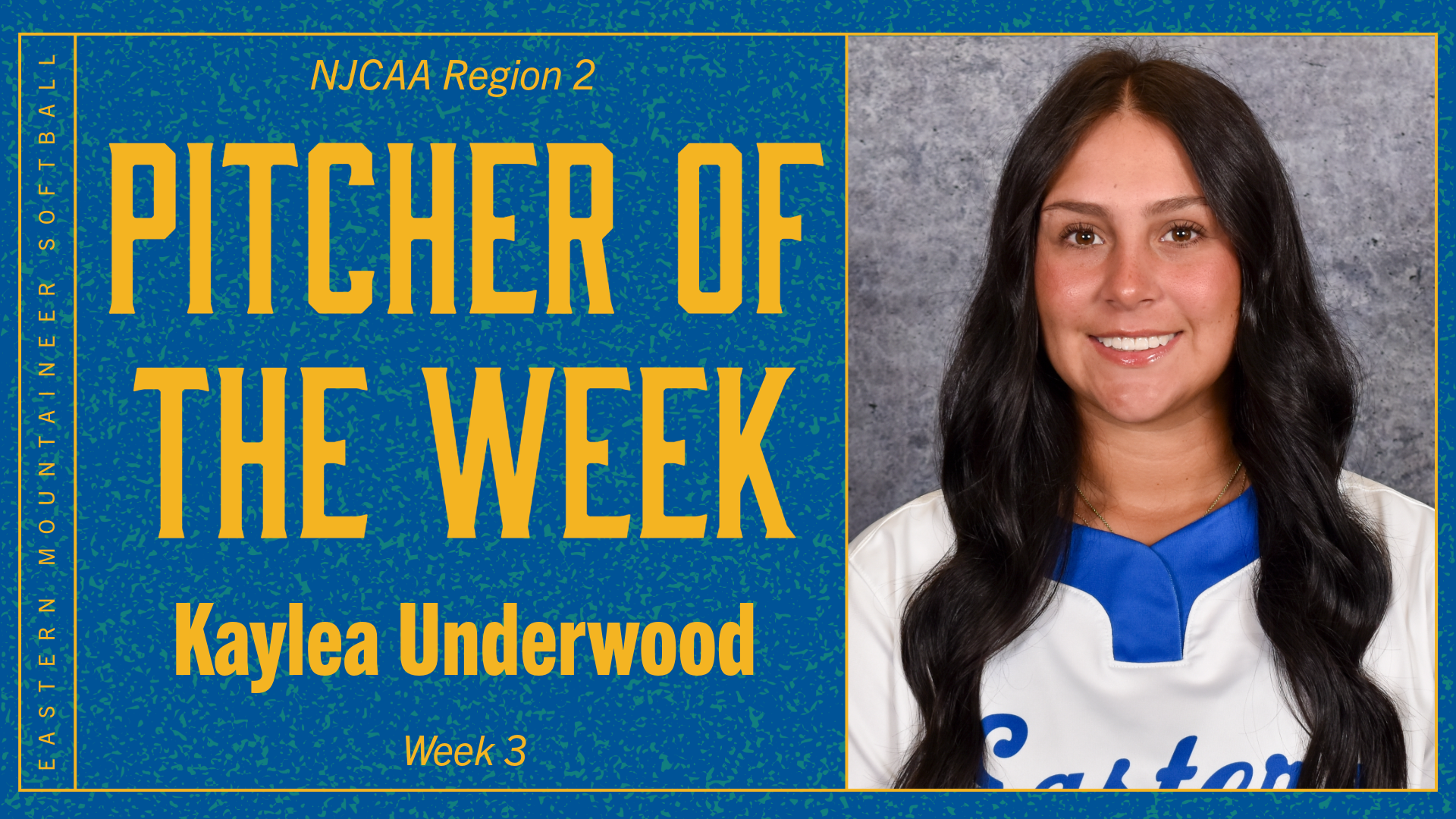 Kaylea Underwood Earns First NJCAA Region 2 Pitcher of the Week Honors of Season