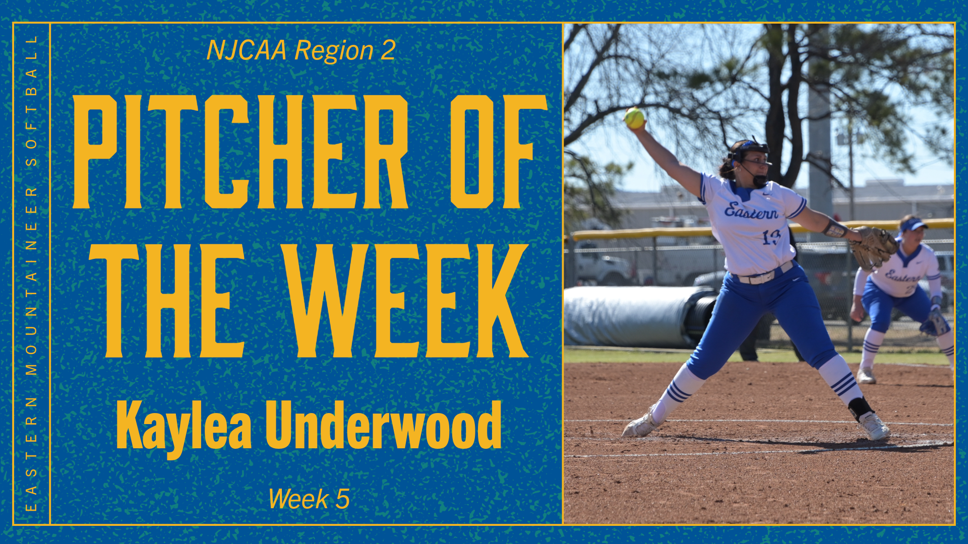 Kaylea Underwood Earns Second NJCAA Region 2 Pitcher of the Week Honors of Season