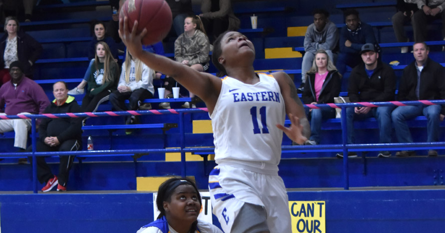 Tiamya Butler shoots a layup.